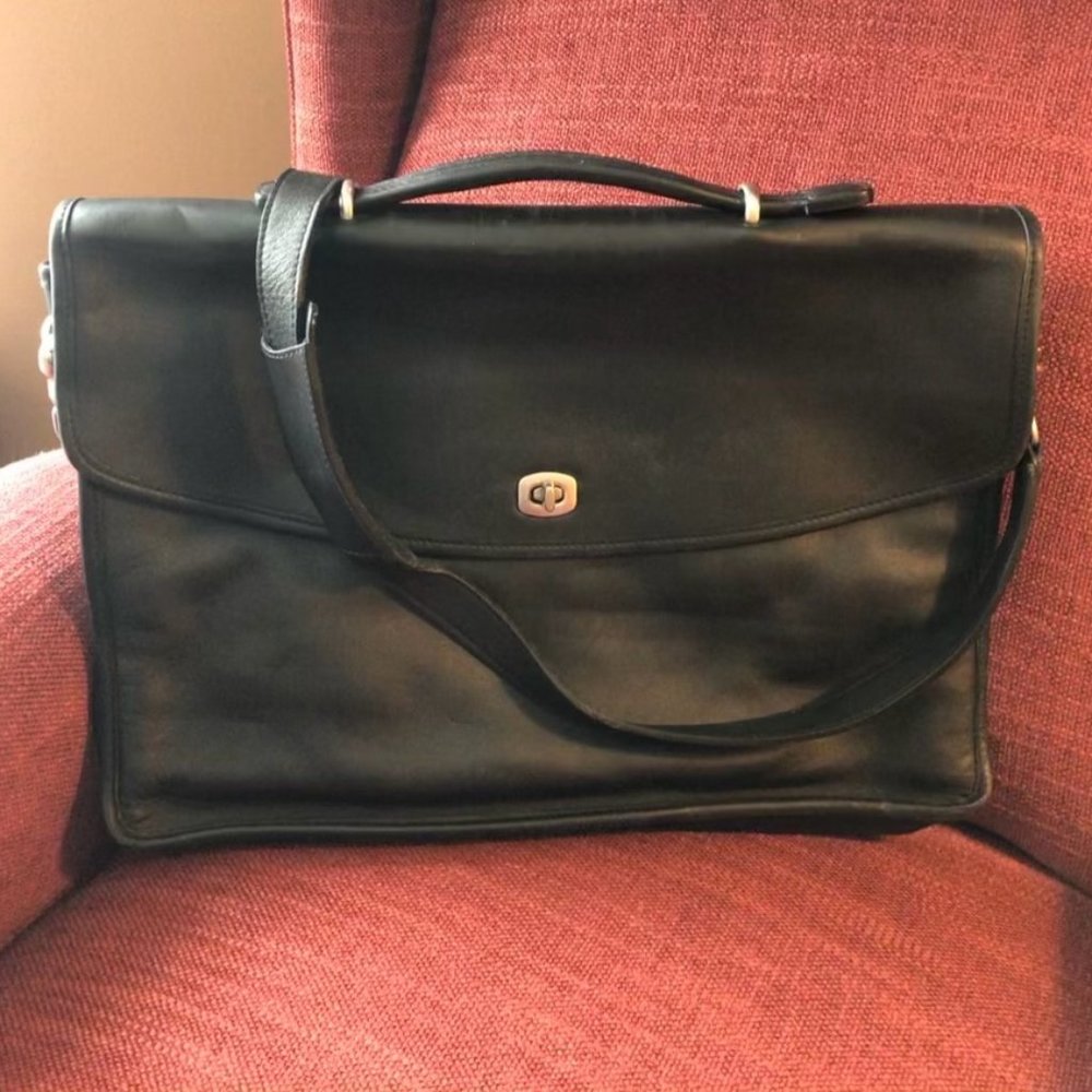 Coach Lexington Slim Briefcase - Black
